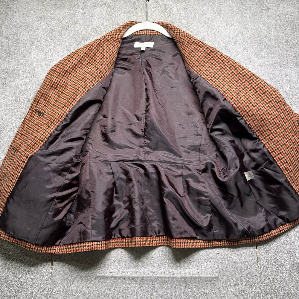 Talbots Brown Herringbone Blazer Women's 12 Classic Tailored Jacket‎